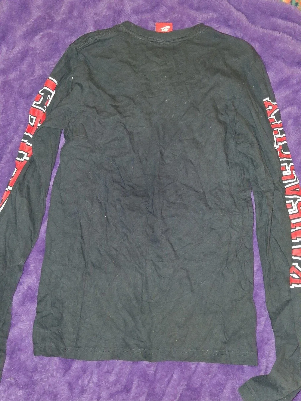 Nike Black Long-Sleeve Kansas City Chiefs Tee with Red & White Sleeve Graphics